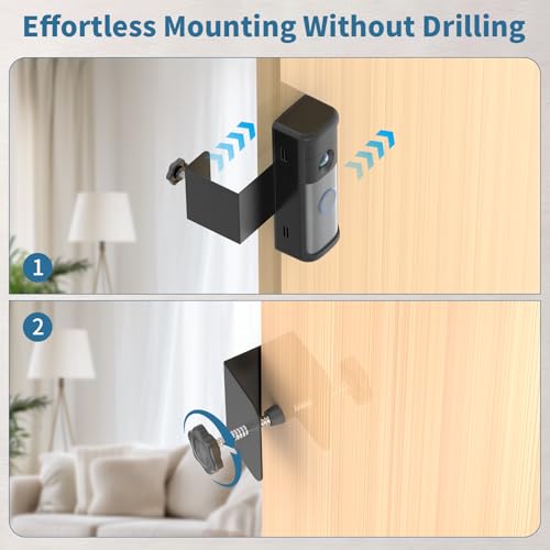 Image of Anti-Theft Ring Doorbell Mount Compatible with Battery Doorbell /Pro /Plus(2nd Gen), No-Drill Doorbell Mounting Bracket Accessories for Inward Swing Door 2026(newest model)