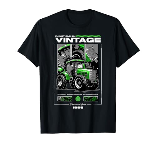 Cumpleaños de granjero de tractor vintage nacido en 1995 Camiseta