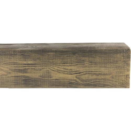 Heritage Timber Rustic Sawn Faux Wood Fireplace Mantel, 5 1/2"H
