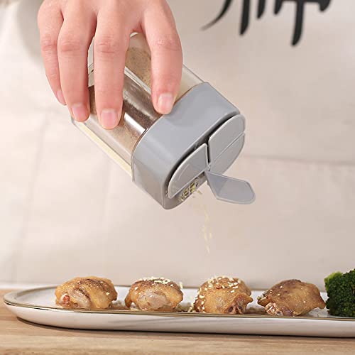 2 peças 4 em 1 saleiro e pimenteiro de plástico, 4 grades, dispensadores de temperos vazios para via