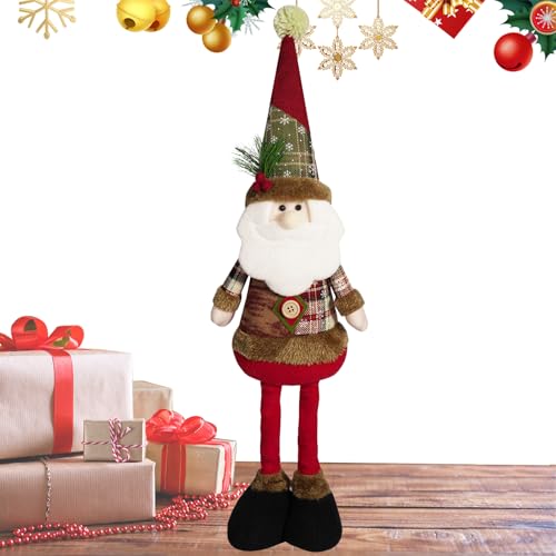 Tktouci Decorazione di Babbo Natale, Decorazione di Babbo Natale | Pupazzo di Neve Natalizio in Piedi con Gambe allungabili Pupazzo di Neve | Figura in Piedi del Pupazzo di