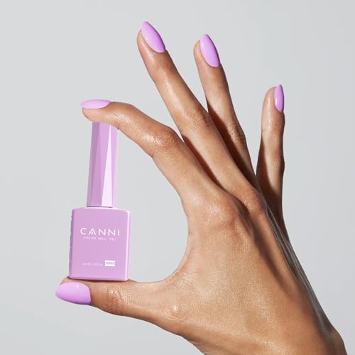 Image of CANNI Light Purple Gel Nail Polish, 1Pcs Purple Gel Polish Color High Gloss Soak Off U V Nail Manicure Salon DIY
