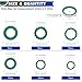 Daptemn 50PCS A/C Compressor Bonded Seal Washers Assortment Kit, 6 Sizes Air Conditioning Compressor Port Gasket Repairs Universal Automotive Self-Centered Washers (ID: 8mm-17.5mm) (Green)