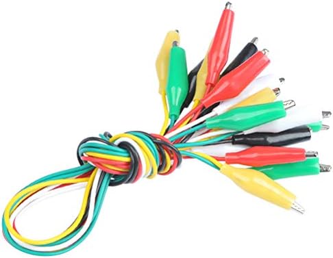 30PCS Crocodile Clips Electrical Test Leads with Alligator Clips Double-end Jumper Cables Crocodile Clip Test Wires Electrical Crocodile Clips Leads Circuit Connection/Experiment, 21 inches 5 Colors
