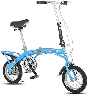 FHKBB 14 Inch Folding Bicycle Shifting - Men And Women Shock Absorber Bicycle - Student Car Single Speed Folding Bicycle Bicycle,Red (Color : Blue)