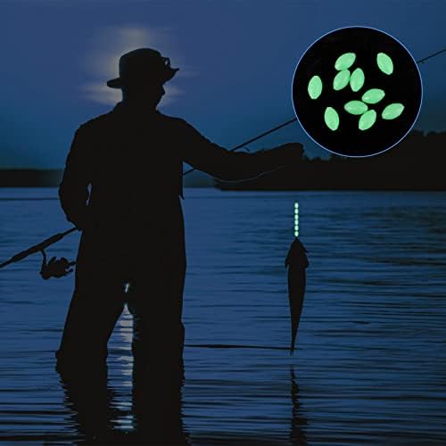 50Pcs Barbed Fishing Hooks Set Offset Fishing Hooks Set High Carbon Steel Eyed Sea Fish Hooks Carp Circle Hooks with 50Pcs Green Fishing Beads for Freshwater Saltwater Fish Trackle(5 Sizes)