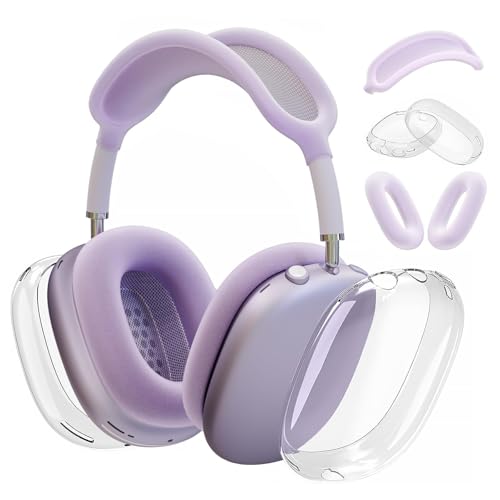 Molosleeve �V���R�[���P�[�X�J�o�[ AirPods Max(2024/2020)�p �N���A�\�t�gTPU�C���[�J�b�v�J�o�[ �C���[�p�b�h�J�o�[ AirPods Max(USB-C)�p�w�b�h�o���h�J�o�[ Apple AirPods Max�p�����A�N�Z