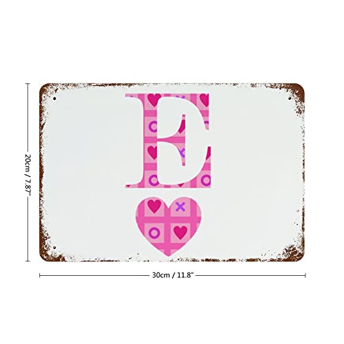 Panneau de Saint-Valentin en aluminium durable, initiale E 30x45cm - 3