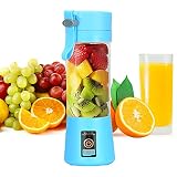 Mini licuadora portátil, licuadora personal, máquina de frutas, 380 ml, taza exprimidora recargable USB con 6...