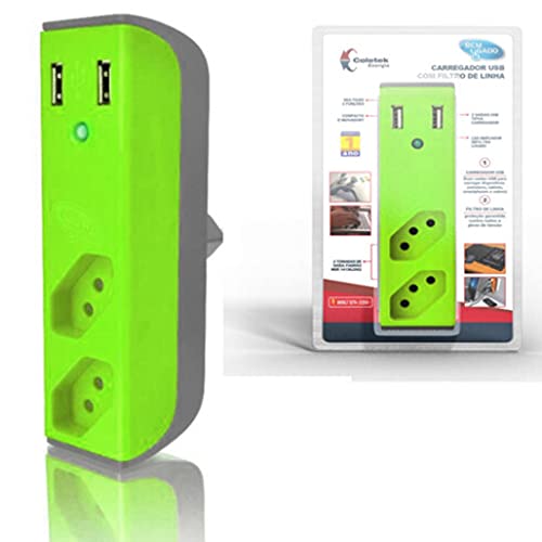 Carregador USB com Filtro de Linha - Bem ligado Preto/Verde - Enermax, 315020020100