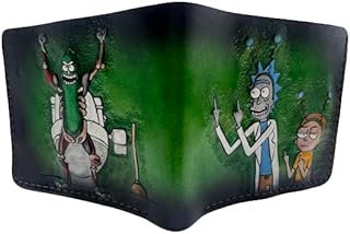 Rick and Morty fuck the world, Pickle Rick, 3D Genuine Leather Wallet, Hand Carved, Leather Carving, Carving Wallet