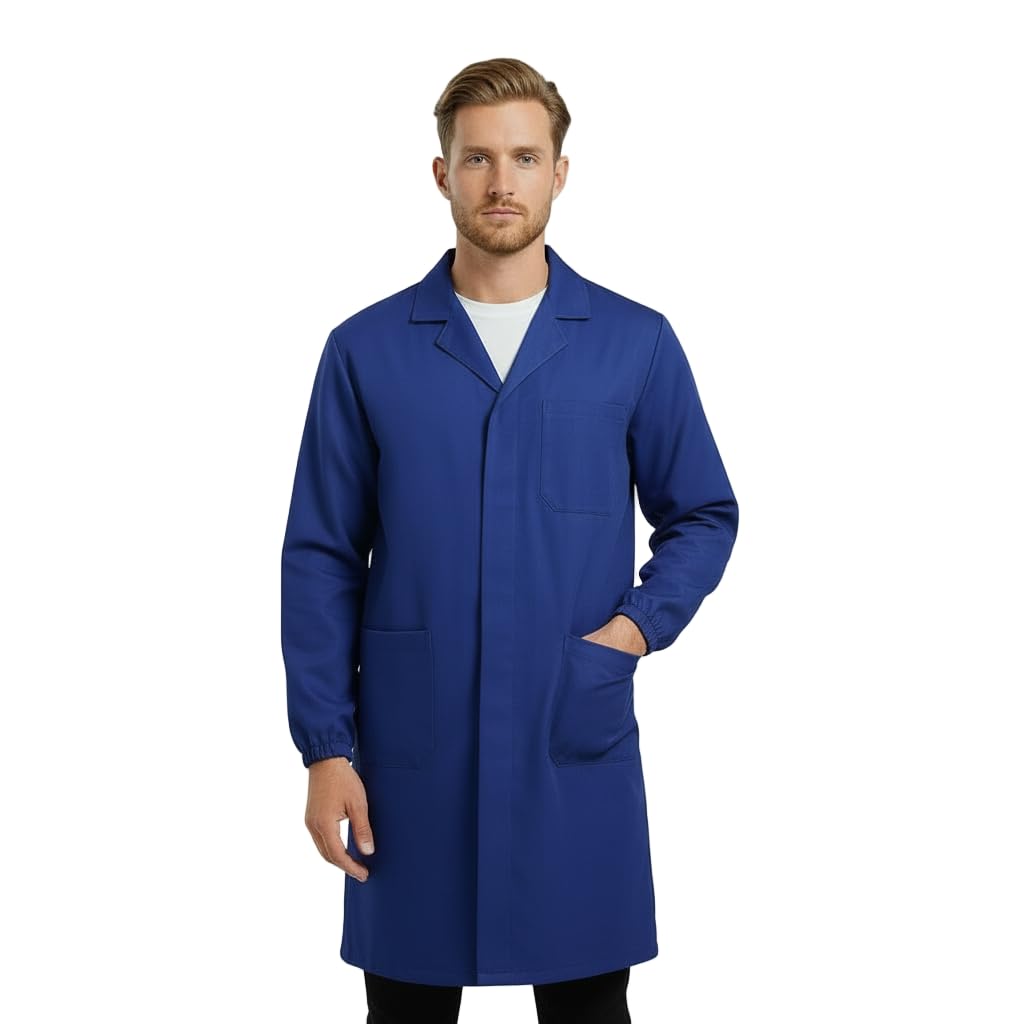 Blouse de travail pour homme, bleu, coton lourd, pour entrepôt et laboratoire