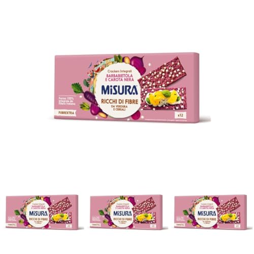 Misura Fibrextra Crackers Integrali Barbabietola e Carota Nera (Confezione da 4)