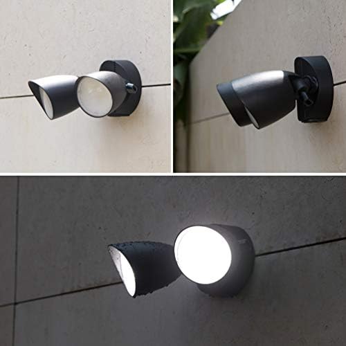 LUTEC 29.5W LED Security Light Outside Lights Outdoor Wall Lights 2000 LM LED Integrated Twin Heads Flood Light, Exterior for Patio, Garden, Yard Black 5000K