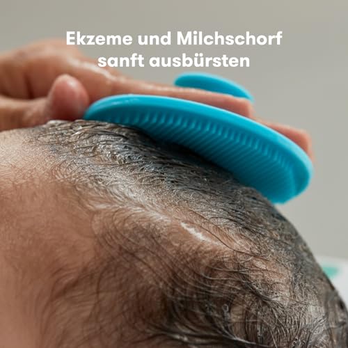 Frida Baby DermaFrida Silikon-Badebürste für Babys & Kleinkinder | Sanfte Pflege bei Milchschorf & Ekzemen | Mit Massagefunktion, Saugnapf & aus 100 % hygienischem Silikon | Schnelltrocknend