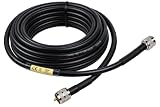 Maas RG-213 Koaxialkabel beidseitig mit PL Crimp Stecker - 50 Ohm - Länge 10m - Für Amateurfunk - CB Funk - Betriebsfunk - Antennenkabel mit niedriger Dämpfung - Verlängerungskabel
