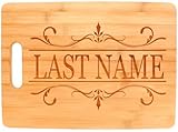 Custom Wedding Gift Couples Enter Last Name Personalized Big Rectangle Bamboo Cutting Board Bamboo