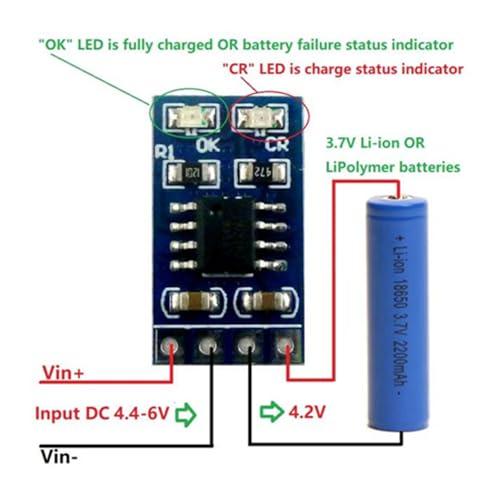 Haosie MPPT Solar Charge Controller Module, 1A 4.2V 3.7V Lipo Battery Charger, 18x10.16x2.7mm Solar Panel Controller Module (Without Pin) - Image 2
