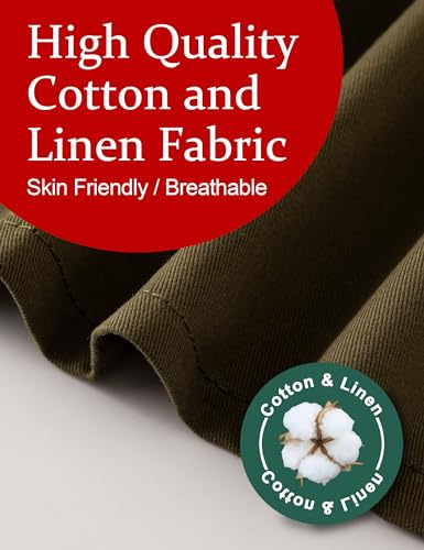 Image of Cozy Adjustable Cross Back Aprons for Women with Pockets Cotton Linen Cooking Kitchen Baking