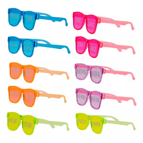 Kit 10 Óculos Cristal Com Frase Festa Balada Casamento Uv400