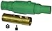 Leviton 19D24-G Female Plug, Cam-Type Detachable, Double Set Screw Termination, 19-Series Ball Nose, Green