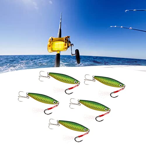 Isca de pesca Vib, forma de corpo aerodinâmica de ferro artificial 5 peças de metal Vib isca de pesc