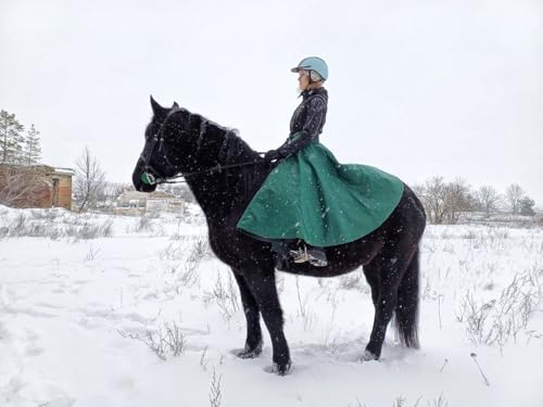 Green equestrian skirt for women - Winter insulated riding apparel long - Equine gear for girl2