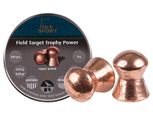 Haendler & Natermann H&N Field Target Trophy Power Copper-Plated Domed Airgun Pellets .177 Caliber 8.8 Grains (300 Count) (Py-P-836) #TOP4