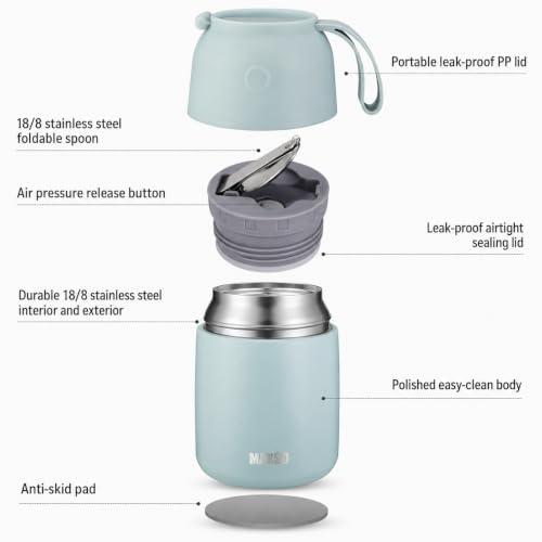 Image of Itslife Insulated Food Jar for Hot Food 17 oz Soup Thermal Food Containers for Lunch, Triple Layer Insulation Stainless Steel Food Jar with Spoon