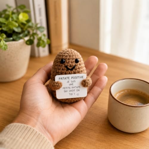 Patate Positive © | Cadeau Original & Amusant | Decoration Maison | Idee Drole | Anniversaire Fete | Fille Garcon Femme Homme Frere Sœur Ami Enfant Ado | Surprise Collegue Bureau | Peluche Motivation – vue 5