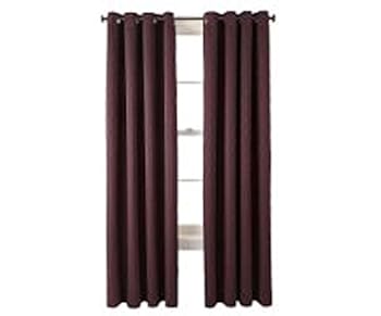 Paperback Studio Luna Grommet-Top Blackout Lined Textured Curtain Panel, Exotic Plum / Burgundy 50" x 108" Book