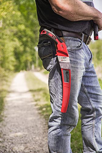 Ez Kut Kamikaze Max Saw Curved Blade With Scabbard - 19.3 Inch Heavy Duty Pruning Saw - Carbon Hardened Steel Japanese Technology- Best Pruning Saw For Tree Trimming & Branches - Made In Spain #TOP6
