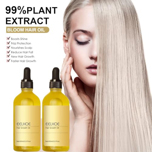 Óleo natural vegano para crescimento do cabelo, para cabelos secos e danificados, 3 peças
