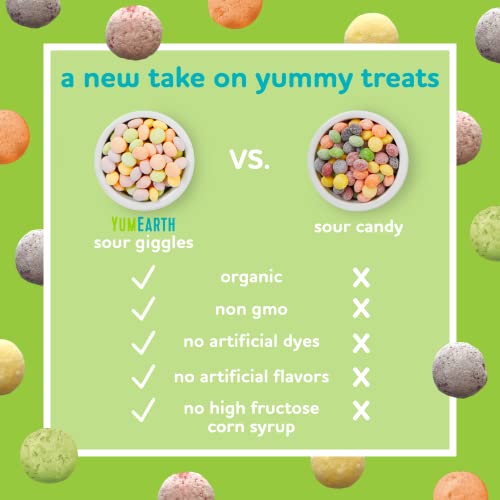 YumEarth Organic Giggles Sour Chewy Candy Bites, 2oz (Pack of 12), Allergy Friendly, Gluten Free, Non-GMO, Vegan, No Artificial Flavors or Dyes - image 5