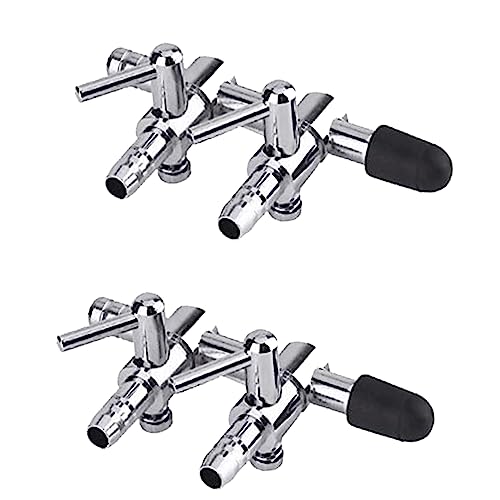Image of TAODAN 2PCS 2-Way Aquarium Metal Gang Manifold Air Line Control Valve Air Tap Air Splitter Stainless Steel Air Flow Splitter Pump Lever Valve