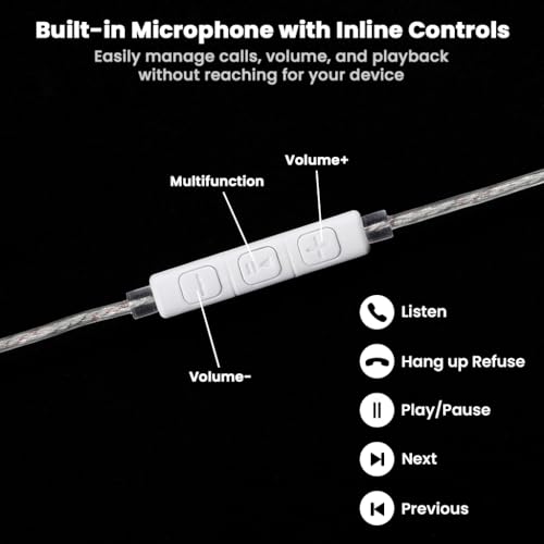 Image of AUDIOCULAR RC1 Replacement Cable for KZ IEMs, 0.75mm 2-Pin Silver-Plated Replacement Cable with HD Mic & 3-Button Control, 3.5mm Gold-Plated Jack Compatible with KZ Decet, Gale, ZA12, ZS10 PROX IEMs