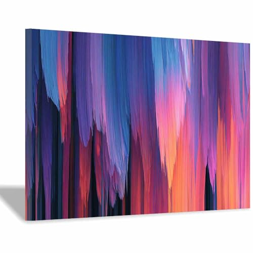 Tableau abstrait moderne coloré 20x30cm encadré pour mur