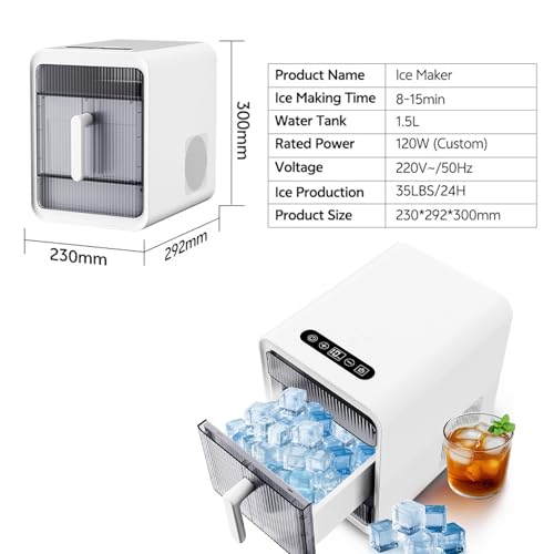 Máquina de hielo portátil para uso doméstico 1.5L miniatura 4