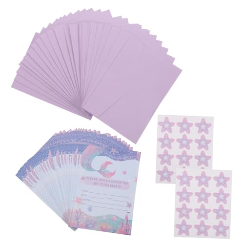 Invitaciones de sirena con sobres juego de tarjetas elegantes para cumpleaños y bautizos