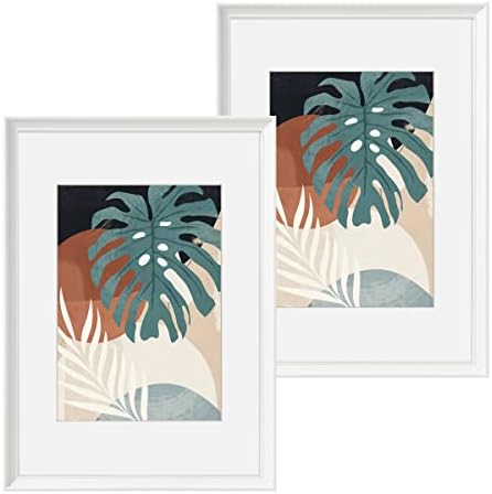 DBWIN 6x4 Photo Frame 2 Packs Rustic White Pattern Picture Frame Real Glass Front Poster Frame Freestanding and Wall Mountable(LY-009UK-6X4-WT)