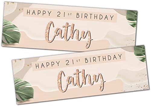 1 x 6FT Large Banner | Happy Birthday Personalised Birthday Banners | 21st 50th 60th 40th 16th 70th 30th 80 18th | Birthday Decorations Birthday Banners | Black Gold Print