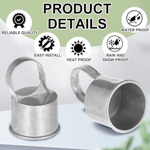 Therwen 12 Pack Chain Link Fence Ring Cap for 1-7/8" OD Post, 2" Aluminum Eye Top Rail Cap with 1-3/8" Loop, Outdoor Rail Fencing Repair Hardware by Therwen - Image 3