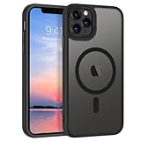 BENTOBEN Funda Magnética Compatible con iPhone 11 Pro,8 Pulgadas [Compatible con Magsafe] Carga Inalámbrica Carcasa Cover Translúcido Mate Protección Grado Militar Anti-Arañazos-Negro