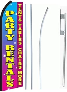 OnPoint Wares Party rentals Tents Tables Chairs More King Feather Flag Sign Kit With Pole and Ground Spike