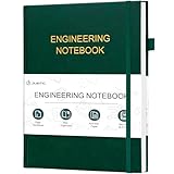 JUBTIC Engineering Notebook for Project Organization - Engineering Graph Paper Notebook Lab Notebook Composition Notebook - Stay Organized and Productive - (8.5' x 11',Dark Green)