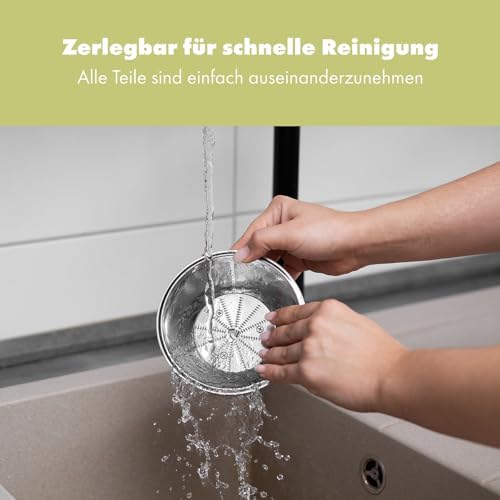 Bild 5 - Clatronic Entsafter | ganze Früchte zerkleinern | großer Einfüllschacht | Slow Juicer | Tropfstopp für sauberes Arbeiten | einfache Reinigung | 400W | Entsafter Gemüse und Obst | Juicer | AE 3666