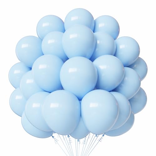 Light Blue Balloons, 55pcs 12 Inches Baby Blue Balloons