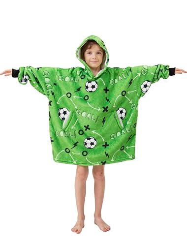 Soccer Kids Hoodie Blanket - Plush, Cozy, Oversized