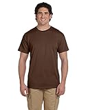Fruit of the Loom Men's Short Sleeve Crew Tee, Large  - Chocolate