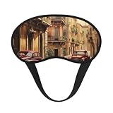 Italian Street Print - Mascherina per gli occhi per adulti, morbida, lavabile, per dormire e dormire